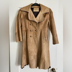 Vintage Cowhide Double Breasted Coat Damaged as-is